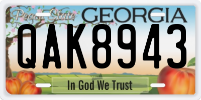 GA license plate QAK8943