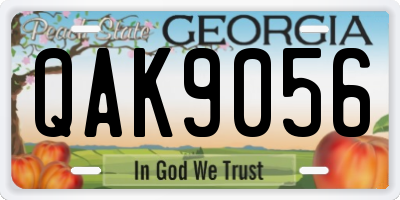 GA license plate QAK9056