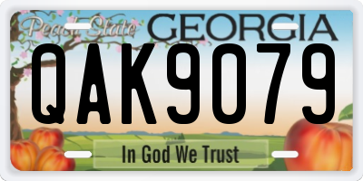 GA license plate QAK9079