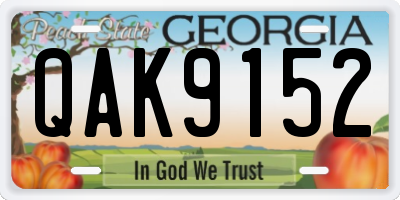 GA license plate QAK9152