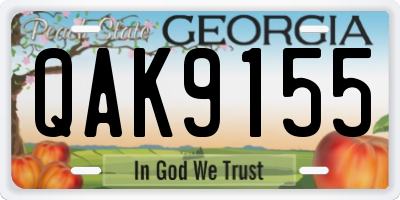 GA license plate QAK9155