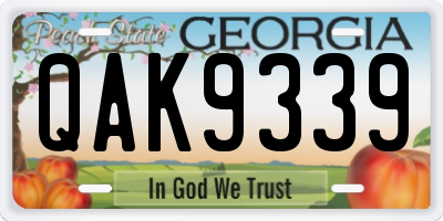 GA license plate QAK9339