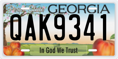 GA license plate QAK9341