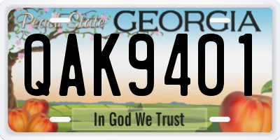 GA license plate QAK9401