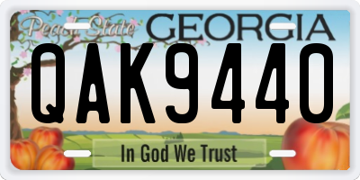 GA license plate QAK9440