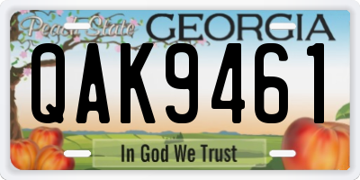 GA license plate QAK9461