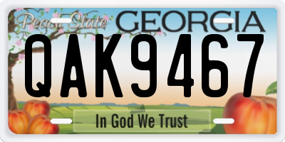GA license plate QAK9467