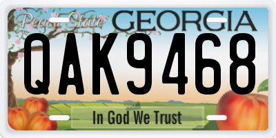 GA license plate QAK9468