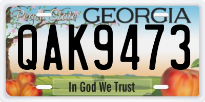 GA license plate QAK9473