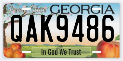 GA license plate QAK9486