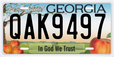 GA license plate QAK9497