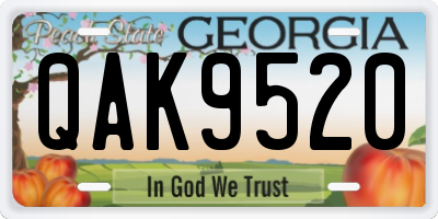 GA license plate QAK9520