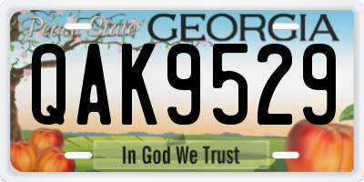 GA license plate QAK9529
