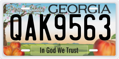 GA license plate QAK9563