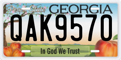 GA license plate QAK9570
