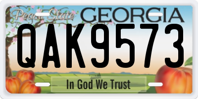 GA license plate QAK9573
