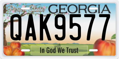 GA license plate QAK9577