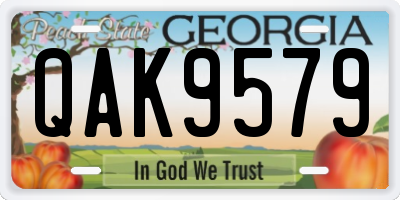 GA license plate QAK9579