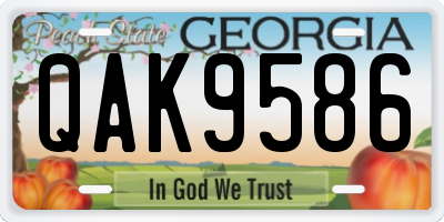 GA license plate QAK9586