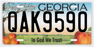 GA license plate QAK9590