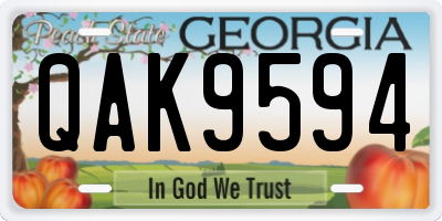 GA license plate QAK9594