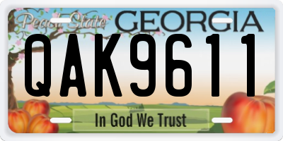 GA license plate QAK9611