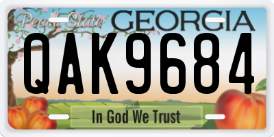 GA license plate QAK9684