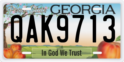 GA license plate QAK9713