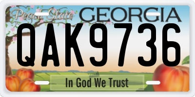 GA license plate QAK9736