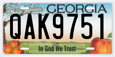 GA license plate QAK9751