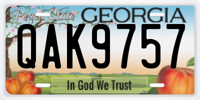 GA license plate QAK9757