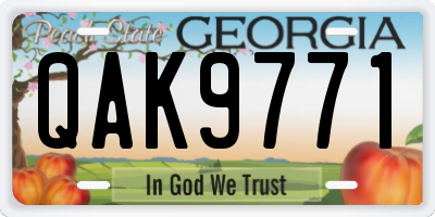 GA license plate QAK9771