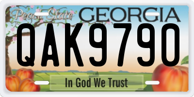 GA license plate QAK9790