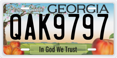 GA license plate QAK9797