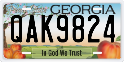 GA license plate QAK9824