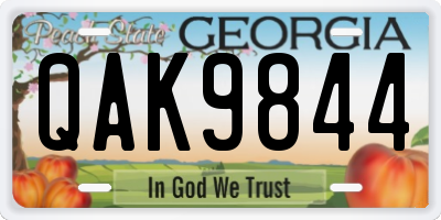 GA license plate QAK9844