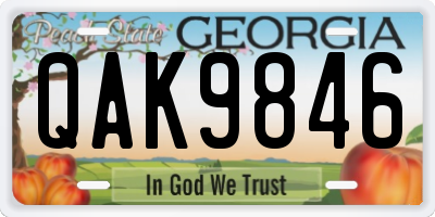GA license plate QAK9846
