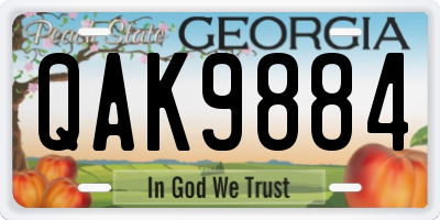 GA license plate QAK9884