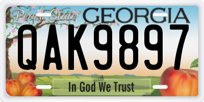 GA license plate QAK9897