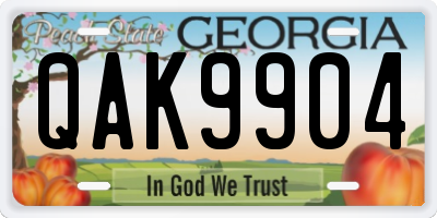 GA license plate QAK9904