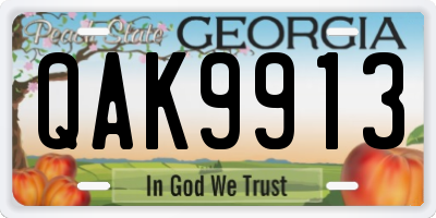 GA license plate QAK9913