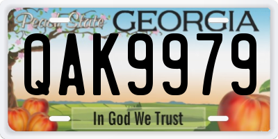GA license plate QAK9979