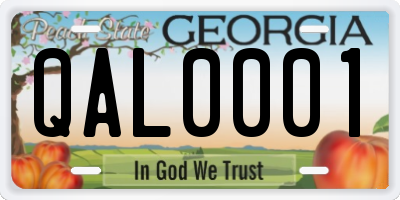 GA license plate QAL0001