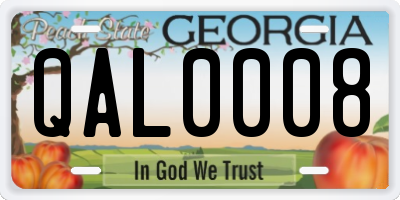 GA license plate QAL0008