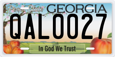 GA license plate QAL0027