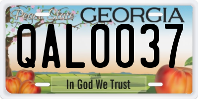 GA license plate QAL0037