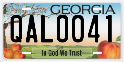 GA license plate QAL0041