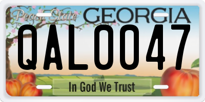 GA license plate QAL0047