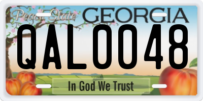 GA license plate QAL0048