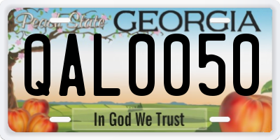 GA license plate QAL0050